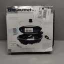 Elite Gourmet EMG-980BX Large Indoor Electric Round Nonstick Grill Cool Touch Fast Heat Up Ideal Low-Fat Meals Dishwasher Safe Includes Glass Lid, 14", Black