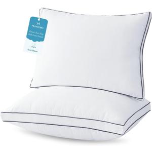 MUXHOMO Bed Pillows King Size Set of 2, Hotel Collection Sleeping Pillows 2 Pack for Side and Back Sleepers, Down Alternative Plump Filling, 20 x 36 Inches (White)