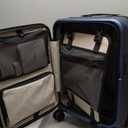 LUGGEX Carry On Luggage 22x14x9 Airline Approved, FLO5 Expandable Polycarbonate Suitcase with Front Pocket (FX-Core, Blue, 20 Inch)