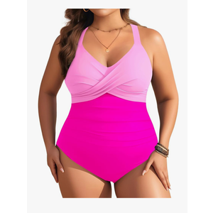 Aqua Eve Plus Size One Piece Swimsuit - Women's Tummy Control Bathing Suit Retro Full Coverage Swimwear 2025, 22W