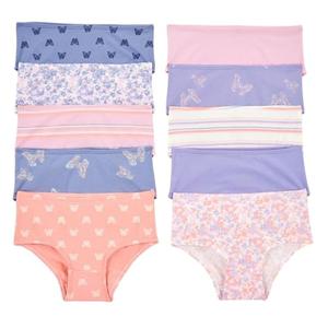 Carter's Girl`s Stretch Cotton Panties Underwear 10 Pack (Pink Floral/Purple Butterfly, 4-5T)