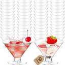 50 PCS Disposable Martini Glasses for Parties 5oz,Plastic Martini Glasses Disposable,Martini Plastic Cups for Wedding Party Bowl Wine Ice Cream Fruit