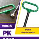 Zero Turn Mower Trailer Hitch Kit, 1/4" Thick Heavy Duty Steel Lawn Mower Trailer Hitch with Pin and Versatile Chain Slot, Includes Carriage Bolts, R Clip, Green and red Suit