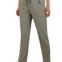 Women's Stretch Active Quick Dry Hiking Pants Elastic Waist Drawstring Outdoor Comfy Fit Travel Pant Glide Athleta Jogging Athleisure Pant with Zipper Pockets Khaki, XL