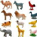CUTE STONE 24 PCS Animals Figures Toys, Realistic Wild Zoo Animal Figurines, Animal Learning Toys for Kids Toddlers Boys
