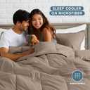 Bare Home Comforter Set - Size - Ultra-Soft - Goose Down Alternative - Premium 1800 Series - All Season Warmth (King/Cal King, Taupe)