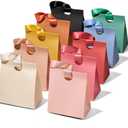 Vitalizart Paper Gift Bags With Ribbon Handles Set of 10 Assorted Colors Bulk Reusable For Gift Wrap Girls Kids Birthday Bridal Shower Party Favors Goodie Bags Candy Christmas 9.84"x4.33"x8.66" Medium