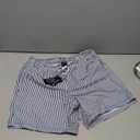 SILKWORLD Men's Board Shorts Swim Trunks Quick Dry Summer Beachwear with Pockets,Striped, Medium