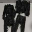 Dazzle Bright 4 Pack Halloween Spiders Decorations, Realistic Giant Spiders Set, Hairy Plush Black Large Spider for Outdoor Indoor Prop Yard Lawn Decor (50", 35", 30", 20", 20")