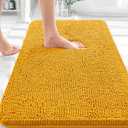 OLANLY Bathroom Rugs 36x24, Extra Soft Absorbent Chenille Bath Rugs, Rubber Backing Quick Dry, Machine Washable Bath Mats for Bathroom Floor, Tub and Shower, Home Decor Accessories, Golden Yellow