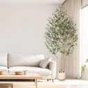 Realead 8ft Faux Olive Tree with Tall Exquisite Planter - Realistic Olive Trees Artificial Indoor with Thick Trunk and Lifelike Fruits - Large Fake Olive Tree for Home Office Decor