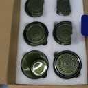 ZMOWIPDL Vintage Glassware Drinking Glasses Set of 6,15 oz Hobnail Glass Cups,Embossed Green Water Tumbler,for Beer,Cocktail,Whiskey,Juice and Various Mixed Drinks- 1 Cleaning Brush