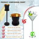 Champagne Bucket with Stand, Wine Bucket Stand with 5L Bucket, Stainless Steel Standing Ice Buckets for Bar, KTV, Hotel, Party, Gathering (Matte Black, 1 Pack)