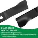 588811002 Blade for 48'' Deck, Compatible with H usqvarna LGT48DXL, TS248XD, TS348, TS348D, TS348XD, YT48DXLS, MZ48, Z248F, R edMax RZT48 RZT48X, Replace 330-538, 3-Pack