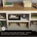 Signature Design by Ashley TV Stand, 74" White Farmhouse Media Console, 74" W x 18.13" D x 36.13" H