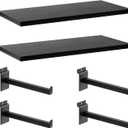 Wood Slatwall Shelves, Slat Wall Shelf Slatwall Acccessory for Garage, Home Improvement, Retail Display (2, 16''x8'')