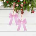 2 x 12 Pcs Baby Pink Velvet Ribbon Bow Christmas Wreath Bows for Garland Gift Wrapping Indoor Outdoor Christmas Parties Decorations (Baby Pink, 12)