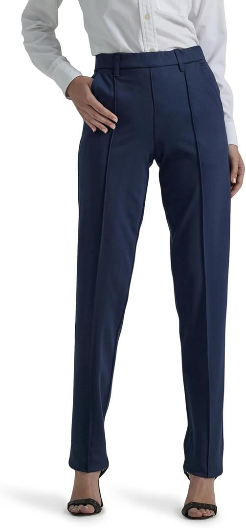 Lee Women's Ultra Lux Comfort Any Wear Straight Leg Pant (12 Long, Emperor Navy)