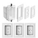 Recessed Outlet Box for Wall Mount TV, Antenna, Phone and Cable TV, Suitable for GFCI and Standard Outlet, for Old or New Construction