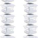 SIEDiNLAR Solar Post Cap Lights Outdoor 2 Color Modes 8 LEDs for 4x4 5x5 6x6 Wooden Vinyl Posts Fence Deck Patio Decoration Warm White & Cool White Lighting White (10 Pack)