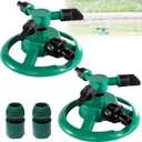 2 Pack Sprinklers for Yard, 360Rotating Lawn Sprinkler, Sprinklers for Yard Large Area, Powerful and Even Watering for Lawns and Gardens