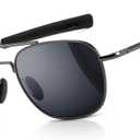 SUNGAIT Men's Military Style Polarized Pilot Aviator Sunglasses Bayonet Temples