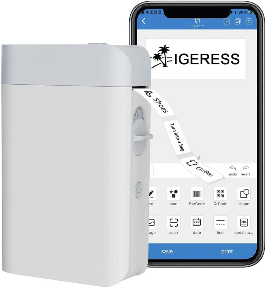 Special Price Label Maker Machine Bluetooth Tape Label Mini Printer for iOS and Android to Use for Clothing, Cosmetic, Barcode and More USB Rechargeable