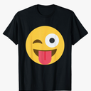 Emoticon Winking face with Tongue T-Shirt, Size M