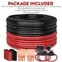 100FT 10 Gauge Wire (50ft Each- Black/Red) 4 40A Fuse Holder/20 Lugs/ 3:1 Heat Shrink Tube-Copper Clad Aluminum CAA-Primary Automotive Wire,Car Amplifier Power & Ground Cable