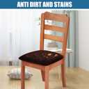Smiry Velvet Seat Covers for Dining Room Chair Set of 6, Stretch Fit Removable Washable Chair Seat Cushion Protector Slipcovers with Ties, Coffee