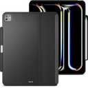 MAGEASY CoverBuddy for M4 iPad Pro 13" (2024) - iPad Pro Case Compatible with Magic Keyboard for iPad Pro (M4), Enhanced Thickness & Heat Dissipation - New Black (Leather 5.05)