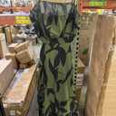 OYOANGLE Women's Cut Out Floral Print Tropical Maxi Cami Dress Ruffle Flowy Summer Vacation Spaghetti Strap Sundress, XL