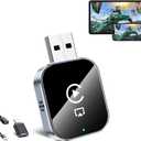 Wireless CarPlay Adapter for Apple iPhone - 3 in 1 Airplay Mirror Link Adapter Multi-User Seamless Connection Converts Wired to Wireless CarPlay Adapter - No Latency from iOS 10+ to Screen w/USB-C