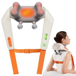 IKEEPFIT Cordless Neck Massager with Heat, Shoulder Massagers for Pain Relief Deep Tissue, MagicSide 3.0[2025 Innovative], 6D Shiatsu Dual-Sided Massage Head for Fully Customized Intensity - Beige