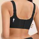 Women's Seamless Wireless Bras No Underwire Push Up Bra Stylish Hollow Out Bralette Full Coverage T Shirt Bra (Black, M)