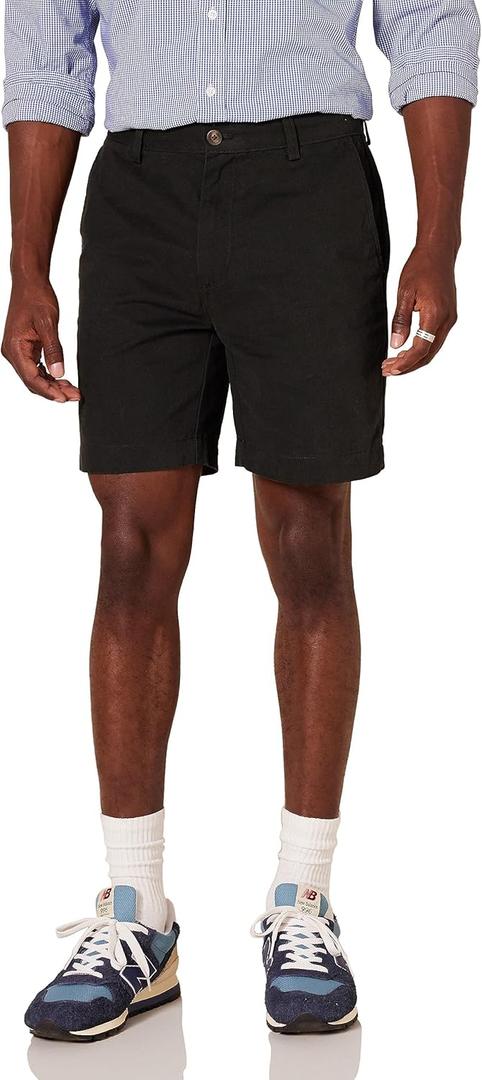 Men's Slim-Fit 7" Chino Shorts (33, Black)