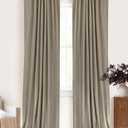 100% Blackout Shield Linen Blackout Curtains for Bedroom 90 Inches Long, Back Tab/Rod Pocket Living Room Drapes, Thermal Insulated Blackout Curtains 2 Panels Set, 50" W x 90" L, Faux Linen
