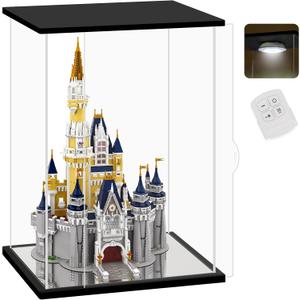 NONEMEY Clear Acrylic Display Case with Remote Control Light for Collectibles, Dustproof Model Showcase Organizer Box, Display Case for Collectibles (20x14x30.7inch,51x36x78cm)