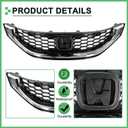 Front Grille w/Chrome Molding For Honda Civic 4 Door Sedan Front Bumper Grille Grill 2013 2014 2015