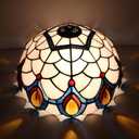Tiffany Lamp Shade 12Inch Accessories Replacement Pink Crystal Stained Glass Lampshade Only for Floor Lamps, Table Lamps,Pendant Lamps (Pink Crystal G)