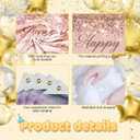 55th Birthday Door Cover 71x35 Inch Elegant Rose Gold Glitter Happy Birthday Banner for Women Sparkling Diamond Number Fifty-Fifth Milestone Celebration Party Photo Booth Prop Wall Decor