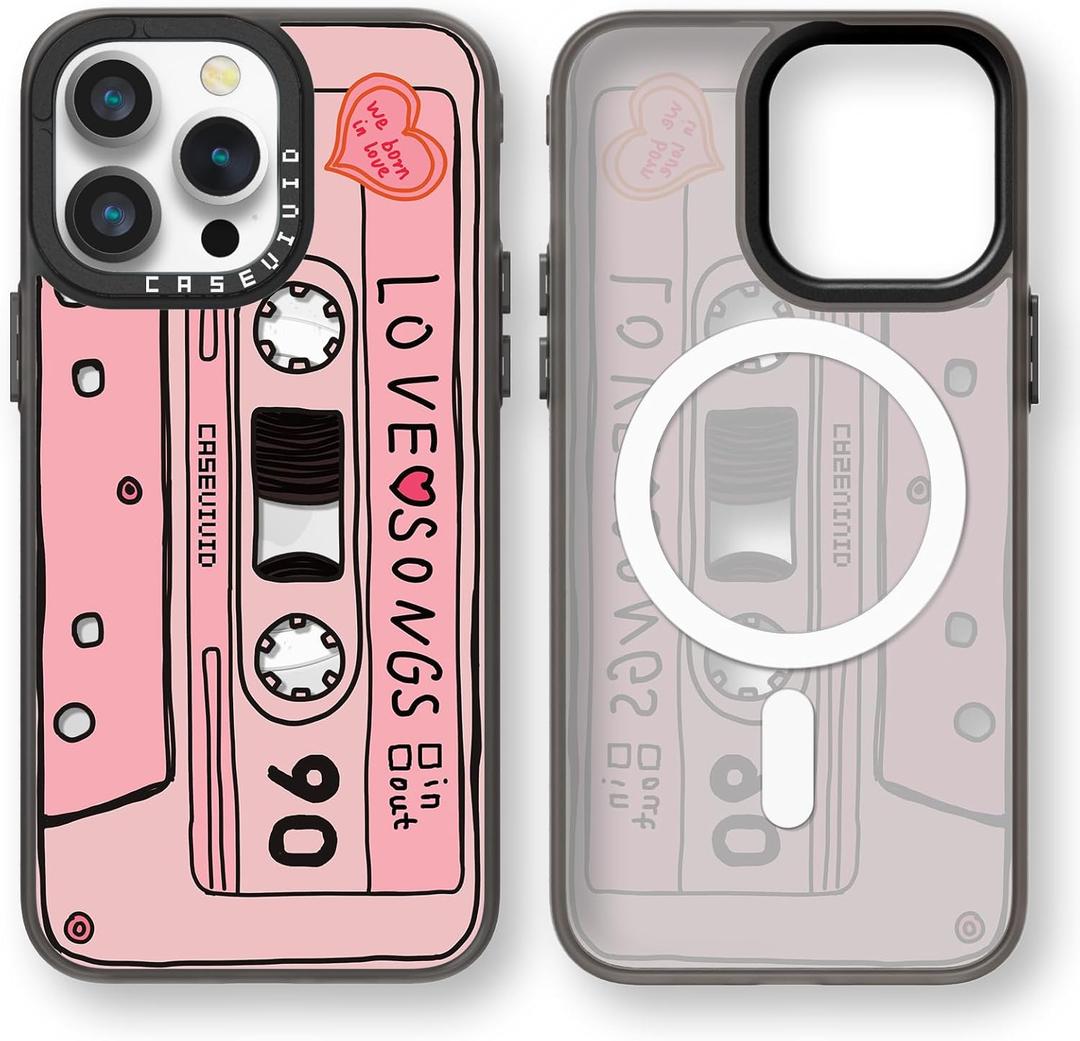 Magnetic for iPhone 14 Pro Magsafe Case Cute Aesthetic - Durable Fashion Funny Phone Case - Girly Cassette Tape Pattern Print Cover Design for iPhone 14 Pro 6.1" Black Magnetic for iPhone 14 Pro Magsafe Case Cute Aesthetic - Durable Fashion Funny Phone Case - Girly Cassette Tape Pattern Print Cover Design for iPhone 14 Pro 6.1" Black