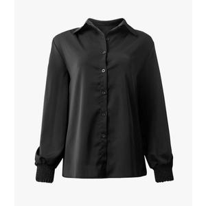 Womens Button Down Shirt, Long Sleeve Blouses, Solid Color Lapel Shirt Lapel Tops Female Work Wear size XS