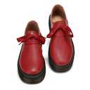 ilatyia Women Lace-up Platform Chunky Loafers Lightweight Breathable Slip On Shoes Flexible Comfort Driving Style Loafer Dark Red, 9 US