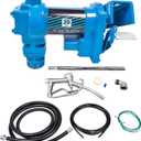 12 Volt 20 GPM Fuel Transfer Pump with Nozzle Kit for Transfer of Gasoline, Diesel, Kerosene, Ethanol & Methanol Blends & Biodiesel Blue (Fuse Required More than 50Amp)