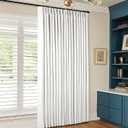 102 Inch 100% Blackout Linen Pleated Curtain 60 Inch Wide 1 Panel for Living Room Pinch Pleat Back Tab Black Out Drapes Memory Shape Heat Reducing 2 Layer Curtain Bedroom Sliding Door 102 Inches Long