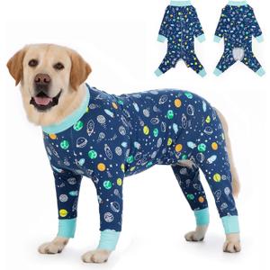Recovery Suit for Large Medium Dogs After Surgery, Soft Breathable Anti Licking Dog Onesie E-Collar & Cone Alternative, Pet Bodysuit for Preventing Hair Loss Full Cover Wound(5XL, Rocket) (5XL(Chest 35.00-39.37 in))