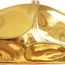 Women Acrylic Evening Bag Purse Metallic Style Clutch Purse Geometric Handbag for Wedding Cocktail Party (Gold)