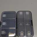 FYY Weekly Pill Organizer with Labels,8 Compartments Travel Daily Pill Case Airtight Moistureproof Large Pill Box to Hold Vitamins, Fish Oil, Supplements,Cotton Swab and Bandages-Black