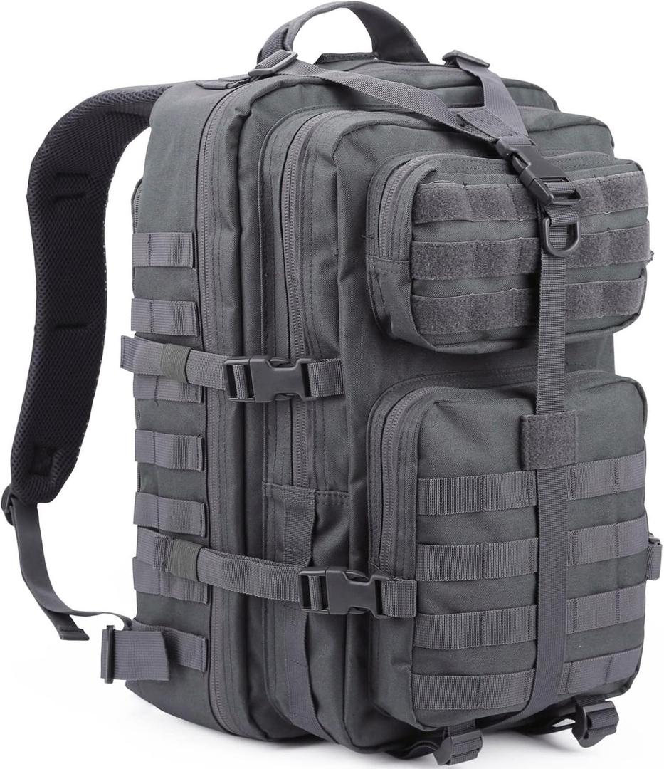 REEBOW GEAR Tactical Backpack for Men Military Tactical Bag Pack Army Molle Survival Bags Backpacks (Gray)